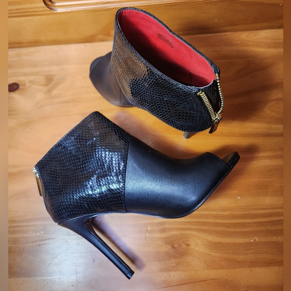 Charles Jourdan Shoes - Charles Jourdan Leather Peep Toe Booties